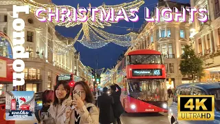 London Christmas Lights Walk 🎁✨ Spectacular Glittering Angels, Regent Street, Carnaby Street 4K