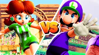 Mario Strikers Battle League - Daisy Vs Luigi Gameplay (Hard CPU)