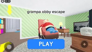 lets play roblox escape grampa obby fast mode 😱