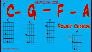 Spen Valley C - G- F - A Power Chords Guitar Tutorial