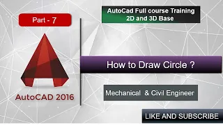 AutoCad Part -7 How to Draw Circle in Autocad | circle command in Auotcad  #autocad #civil #mechanic