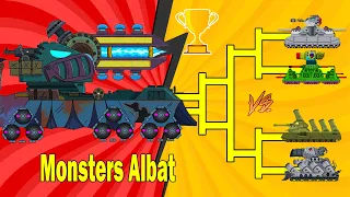 Monsters Albat Vs Mega BOSS and Karl-44 - Cartoons about tanks