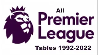 All Premier League Tables (1992-2022)