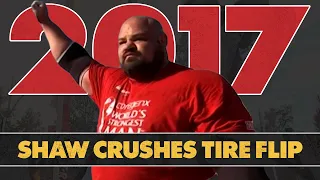 Brian Shaw dominates Tire Flip against Thor & Eddie Hall | World's Strongest Man