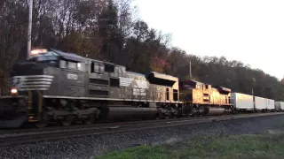 NS 20E with a trailing KCS engine near Enon Valley, PA