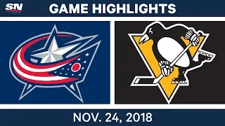 NHL Highlights | Blue Jackets vs. Penguins – Nov. 24, 2018