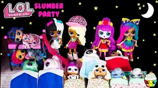 LOL House SLUMBER PARTY Big Sisters Babysitter Poopsie Sparkly Critters Sleepover Party