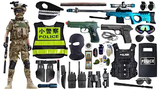 Special police weapon toy set unboxing, Barrett sniper gun | Glock pistol | Tactical helmet | Bomb