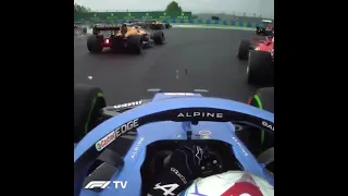 Esteban Ocon near miss on lap 1 of the 2021 Hungarian Grand Prix...