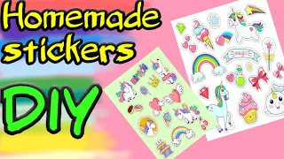 3 ways! how to make stickers/diy stickers/homemade stickers/handmade stickers #diy #unicorn