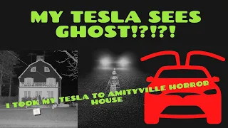 Tesla Cam Spots Ghost | We take the Tesla to the Amityville Horror House