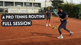 A Full Professional Tennis Training Session