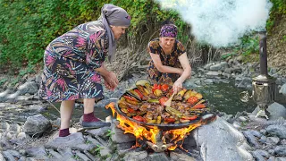 Delicious food made by village women in the mountains! and Honey harvest - Best 1-Hour Recipes