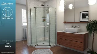 DreamLine Prism Frameless Shower Enclosure | Hinged Opening