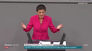 Generaldebatte im Bundestag: Rede von Sahra Wagenknecht vom 21.11.2018