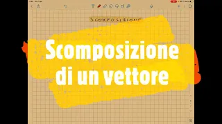 I vettori: scomposizione di un vettore