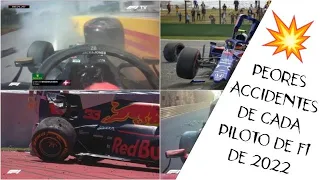 PEORES ACCIDENTES de CADA PILOTO de F1 de 2022 | Srxentoo