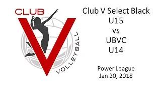 Club V Select Black U15  vs UBVC U14 1-20-18