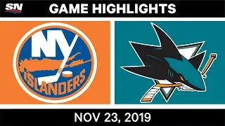 NHL Highlights | Islanders vs. Sharks – Nov. 23, 2019