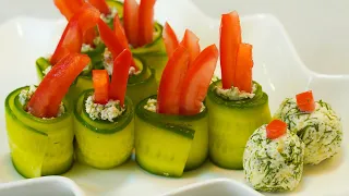 Cucumber Rolls , Healthy & Delicious Appetizer