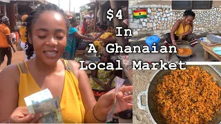 what $ 4 will get you in a GHANA LOCAL MARKET || Cooking DAWADAWA JOLLOF RICE ||  BUDGET cheap food