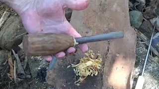 Fatwood Fire With a Mora Garberg