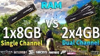 2x4Gb vs 1x8Gb RAM Test in 8 Games