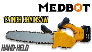 MEDBOT New 12Inch Lithium Battery Power Chainsaw/Chain saw assembly/ Unboxing ＆ Assembly on site