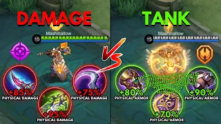 Tigreal Damage Build vs Tigreal Tank Build