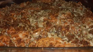 😋وجبة عشاء في رمشة عين سباكيتي بالمطيشة والكفتة 🍝🤍💙