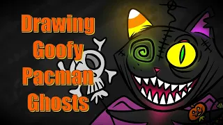 Drawing goofy Pacman ghosts
