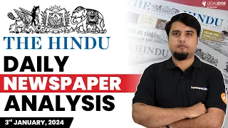 The HINDU for CLAT 2025 (3rd January) | Current Affairs for CLAT | Daily Newspaper Analysis