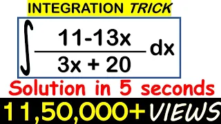 INTEGRATION SHORTCUT//SOLVE LINEAR/LINEAR FORM IN 5 SECONDS/JEE/EAMCET/NDA TRICKS