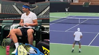 Rafael Nadal vs Tommy Haas Amazing Practice Match - Indian Wells 2024