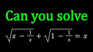 A Radical Equation | Math Olympiads