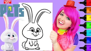 Coloring Snowball Secret Life of Pets Bunny Coloring Page Prismacolor Markers | KiMMi THE CLOWN