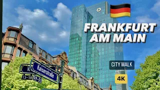 FRANKFURT AM MAIN CITY WALK, GERMANY, DEUTSCHLAND, 4K, UHD, 60 FPS