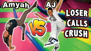 LOSE & CALL YOUR CRUSH! Boy vs Girl Gymnastics Challenge!