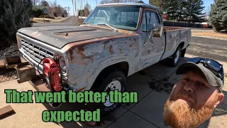 1976 W200 Power Wagon Engine Removal