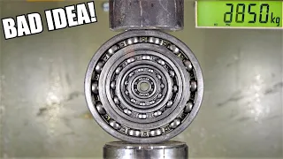 Most Dangerous Ball Bearing Crush with Hydraulic Press