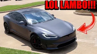 LAMBO OWNERS THOUGHT THEY WERE COOL...UNTIL THE TESLA PLAID SHOWED UP!!!