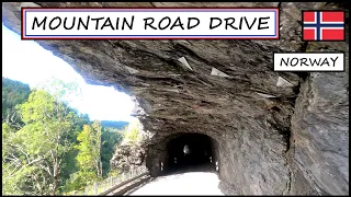 Driving in Norway - narrow mountain road from BERGSDALEN to VOSS - beautiful scenic drive