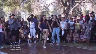 Chicks Dancing Popping at a Picnic - Battle Dance