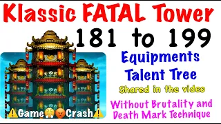 Mk Mobile Klassic Fatal Tower 181 to 199 Gameplay + Reward