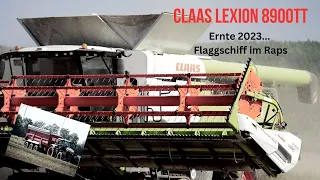 Claas Lexion 8900TT im Raps 2023/ 4K/ Flaggschiff in Action