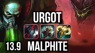 URGOT vs MALPHITE (TOP) | Rank 6 Urgot, 5/1/8, 700+ games | KR Grandmaster | 13.9