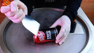 Dr Pepper Drink ice cream rolls street food ASMR - ايس كريم رول ب دكتور بيبر