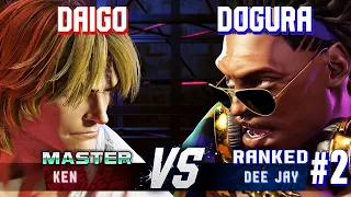 SF6 ▰ DAIGO (Ken) vs DOGURA (#2 Ranked Dee Jay) ▰ High Level Gameplay