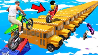 SHINCHAN AND FRANKLIN TRIED IMPOSSIBLE BUS BRIDGE POINTS JUMP CHALLENGE GTA 5
