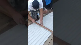 easiest way to cut plastic roofing (pvc roofing). *scissors*